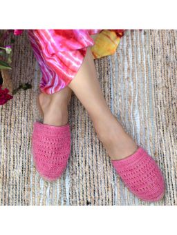 PARI PARI - Pink Croshia Mule Flats