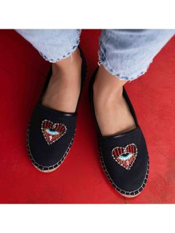 PARI PARI - Black Sweetheart Mule Flats