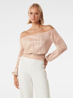 Forever New - Keisha Plisse Bardot Top