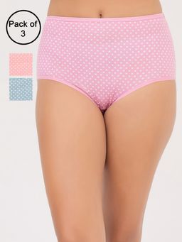 Clovia - High Waist Printed Hipster Panties Multi-Color (Pack of 3)