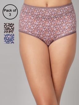 Clovia - High Waist Printed Hipster Panties Multi-Color (Pack of 3)