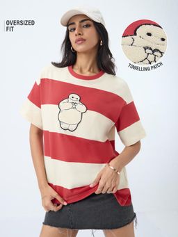 The Souled Store - Official Disney Happy Baymax Women Oversized T-shirt