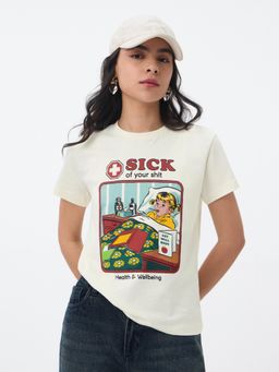 The Souled Store - Official Steven Rhodes Sick Of It Women T-Shirt