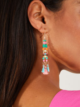 Accessorize London - Womens Statement Tassel Drop Earrings