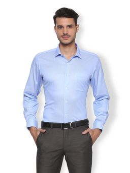 Van Heusen - Men Black Textured Full Sleeves Formal Shirt