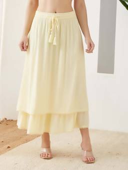 Latin Quarters - Yellow Solid/Plain Skirt