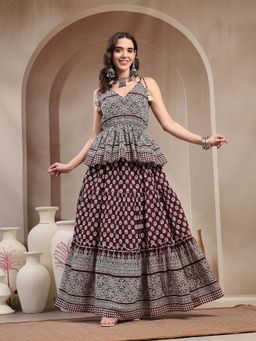 Stylum - Purple Printed Shoulder Straps Co-Ord Set