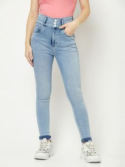CRIMSOUNE CLUB - Women Light Blue Skinny Fit Jeans