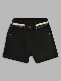 Elle Kids - Girls Black Solid Shorts