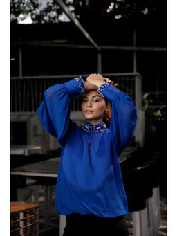 Echke - Blue Polyester Top