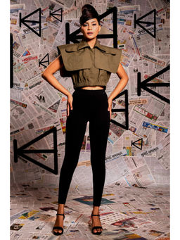 Echke - Khaki Cotton Top