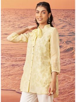 Lakshita - Women Quartz Embroidered Organza Top