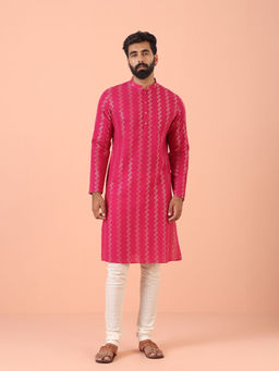 KISAH - Mens Pink Kurta With Churidar (Set of 2)