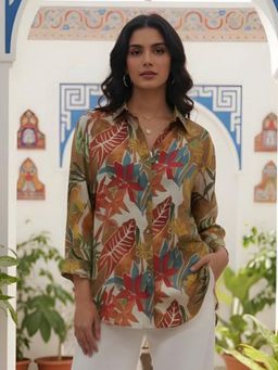 KAFTANIZE - Women Multicolour Floral Printed Shirt