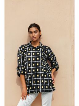 Zolo Label - Women Black Check Printed Cotton Shirt