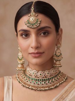 RUNORAA - Green Veil Jewellery Set
