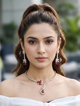 RUNORAA - Red Ruby Sapphire Aura Jewellery Set