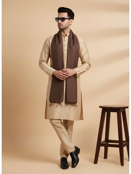 MUFFLY - Brown Men Plain / Solid Cotton Dupatta