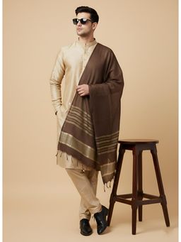MUFFLY - Brown Men Stripes Cotton Dupatta