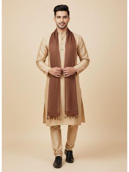 MUFFLY - Brown Men Checkered Cotton Dupatta