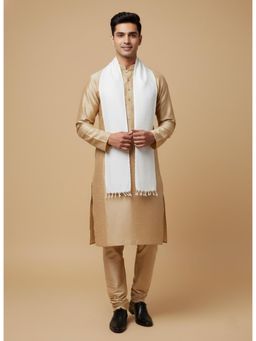 MUFFLY - White Men Checkered Cotton Dupatta