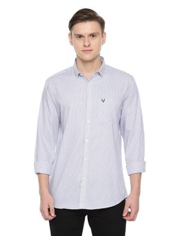Allen Solly - Men'S White Slim Fit Checked Full Sleeves Casual Shirt
