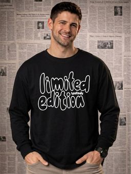 LEOTUDE - Black Men's Printed Oversized Polyester T-Shirt