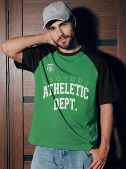 LEOTUDE - Green Men's Oversized Cotton Blend T-Shirt
