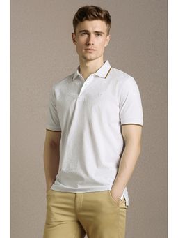 Louis Philippe - Men'S White Textured Polo T-Shirt