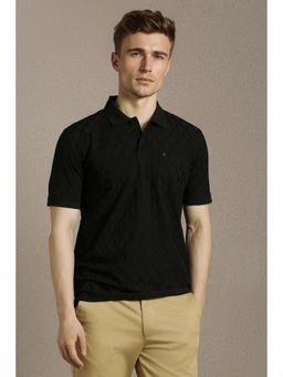 Louis Philippe - Men'S Black Argyle Polo T-Shirt