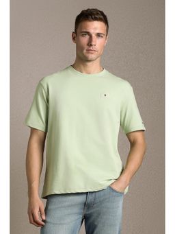 Louis Philippe - Men'S Green Solid Crew Neck T-Shirt
