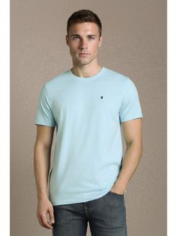 Louis Philippe - Men'S Light Blue Solid Crew Neck T-Shirt