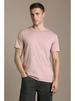 Louis Philippe - Men'S Pink Solid Crew Neck T-Shirt