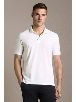 Louis Philippe - Men'S White Textured Polo T-Shirt