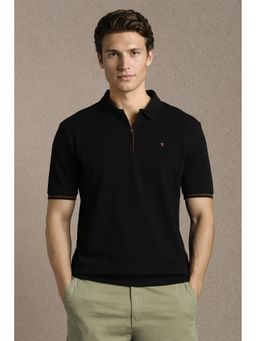 Louis Philippe - Men'S Black Textured Polo T-Shirt