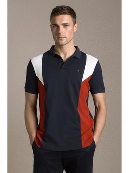 Louis Philippe - Men'S Navy Blue Print Polo T-Shirt