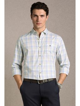 Louis Philippe - Men'S Light Blue Slim Fit Check Full Sleeves Shirt