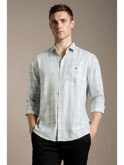 Louis Philippe - Men'S Light Blue Slim Fit Check Full Sleeves Casual Shirt