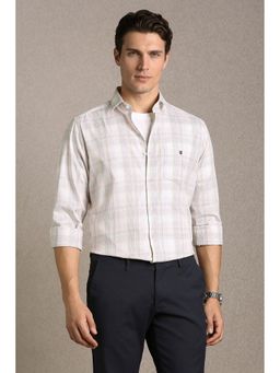 Louis Philippe - Men'S Pink Slim Fit Check Full Sleeves Casual Shirt