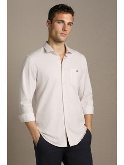Louis Philippe - Men'S Light Pink Slim Fit Print Full Sleeves Casual Shirt