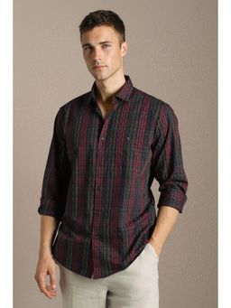 Louis Philippe - Men'S Black Slim Fit Check Full Sleeves Casual Shirt