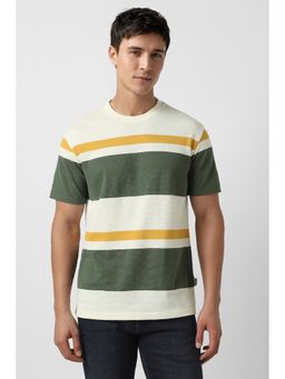 Peter England - Men's Multicolour Stripe T-Shirt