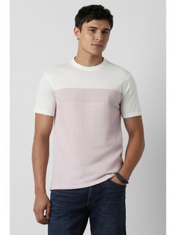 Peter England - Men's Pink Crew Neck T-Shirt