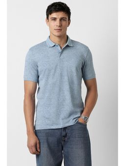 Peter England - Men's Blue Print Polo T-Shirt