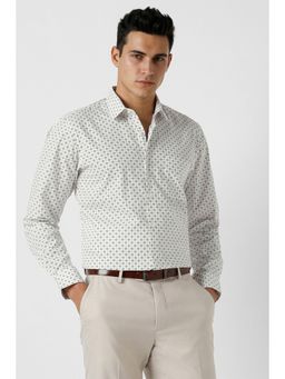 Peter England - Men's White Regular Fit Shirt