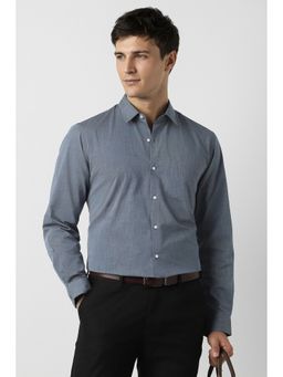 Peter England - Men's Grey Slim Fit Shirt