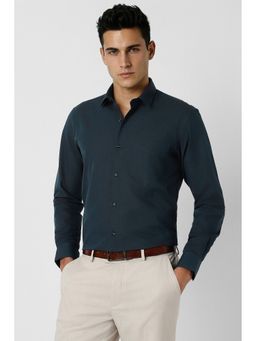 Peter England - Men's Teal Regular Fit Shirt