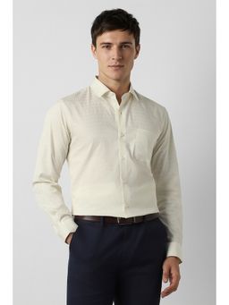 Peter England - Men's Beige Slim Fit Shirt