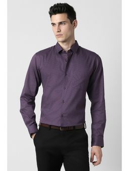 Peter England - Men's Purple Slim Fit Shirt
