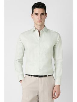 Peter England - Men's Light Green Slim Fit Shirt